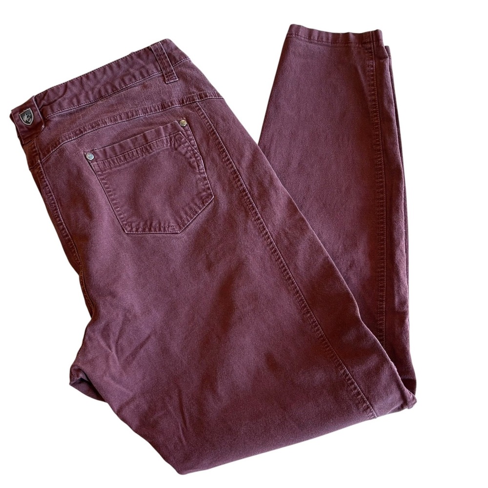 KUHL Women's Size 16 Burgundy Textured Utility Hiking Pants Tapered Leg Pocketed
